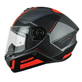 Casco Spartan Draken S Sonar Negro Gris Rojo